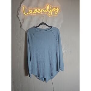So Womens M Light Blue Very Soft Stretch Pullover Sweater Ribbed Knit Medium